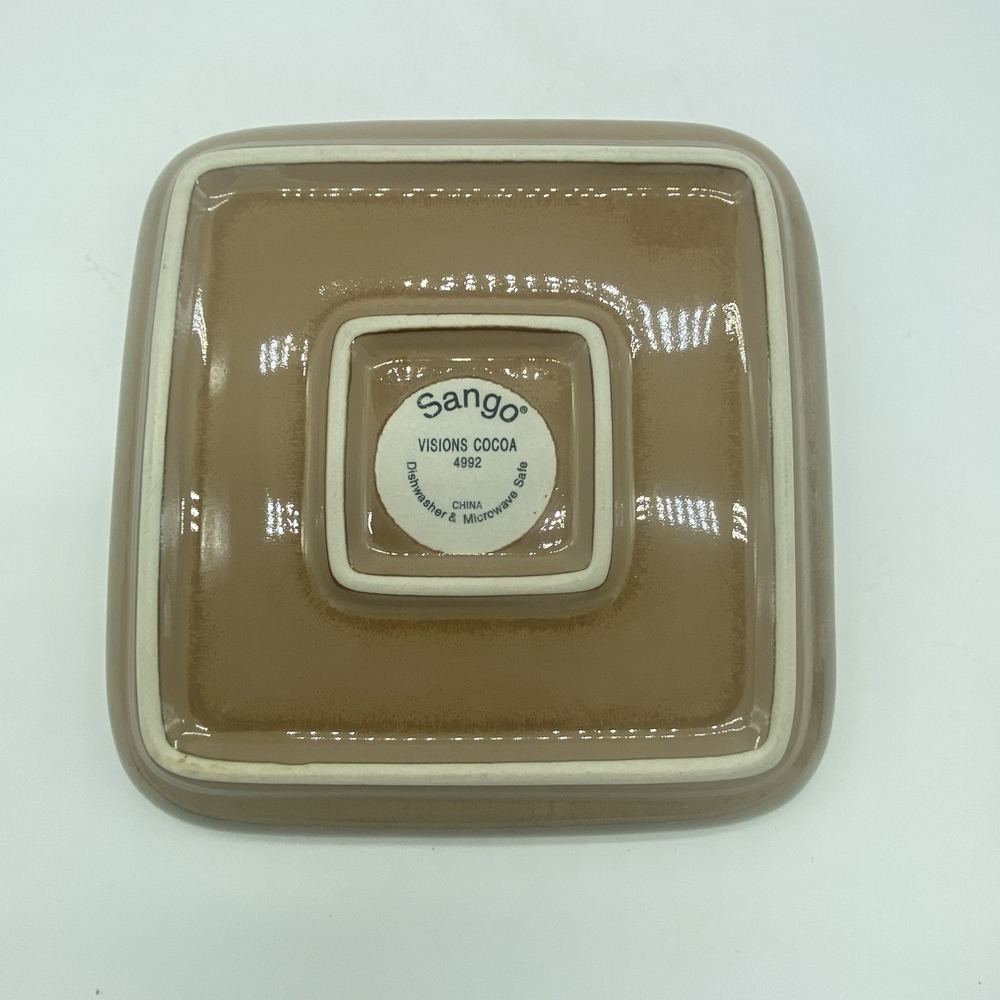 Sango Plates Visions Cocoa Square Salad Ombre Brown Stoneware Dinnerware 7.5" - Picture 5 of 9